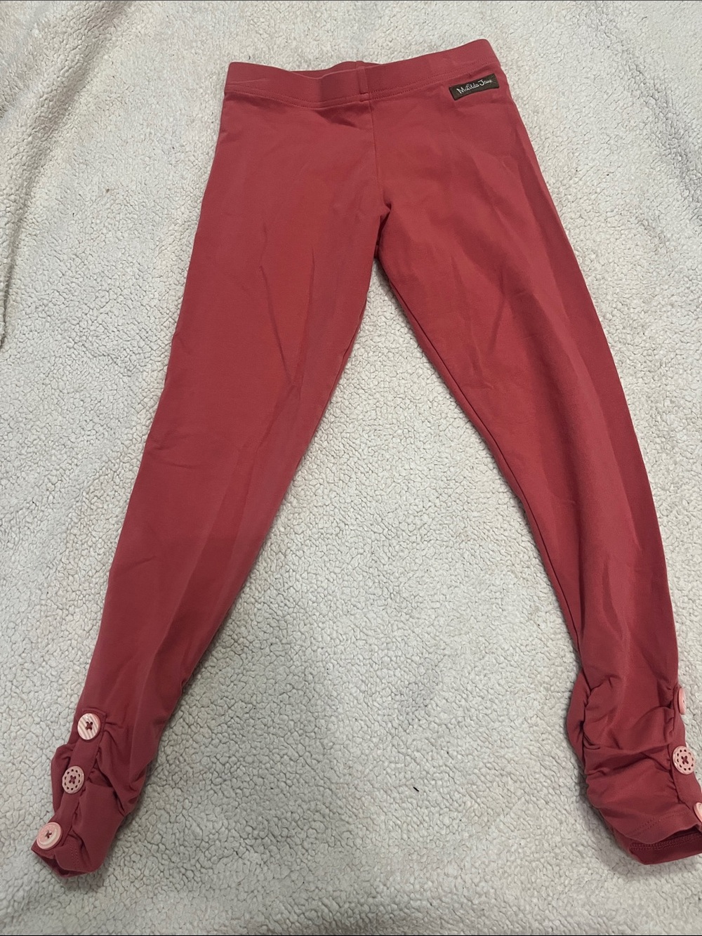 Matilda Jane Girls' Rose Coral Leggings with Button Cuff Detail